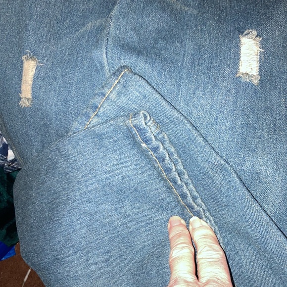 COPY - DISTRESSED LOOK BLUE OVERALLS - Picture 15 of 16